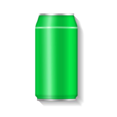 Soda ve içecek için gerçekçi metalik alüminyum kutular.