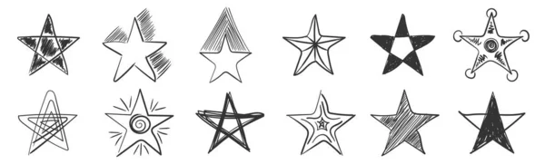 Αστέρι σε μουντζούρες ή μουτζούρες επίπεδη χέρι που στυλ. — Διανυσματικό Αρχείο