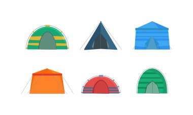 Doğada kamp yapmak ve dışarıda kutlama yapmak için çok renkli çadır.. 