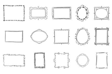 El çizimi çerçeveler, kare kenarlıklar, karalama karalaması