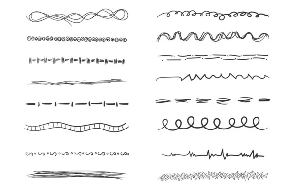 Hand drawn line, pen brush, scribble stroke doodle — Archivo Imágenes Vectoriales