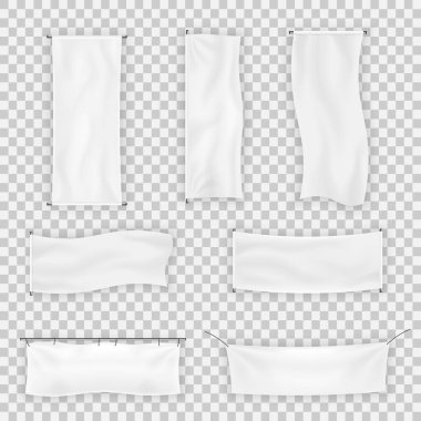 Kumaş afişi veya reklam için bayrak panoları