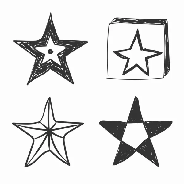 Hand drawn scribble style star, doodle drawing. — Image vectorielle