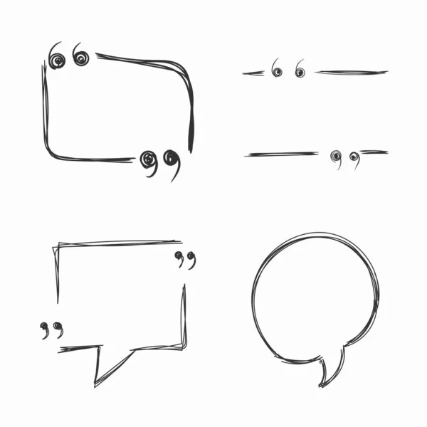 Hand drawn speech bubble scribble, quote doodle — Image vectorielle