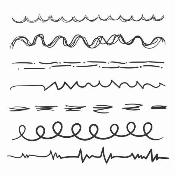 Hand drawn line, pen brush, scribble stroke doodle — Vector de stock