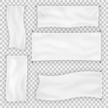 Kumaş afişi veya reklam için bayrak panoları