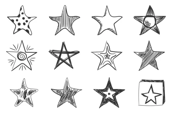 Estrella de estilo garabato dibujado a mano, dibujo garabato. — Archivo Imágenes Vectoriales