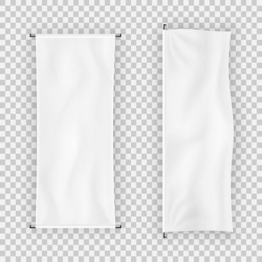 Kumaş afişi veya reklam için bayrak panoları