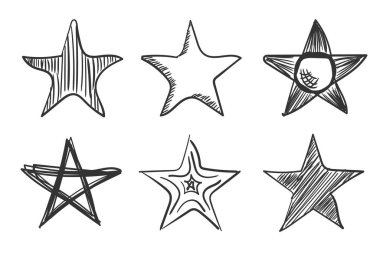 El çizimi karalama stili yıldız, karalama çizimi.