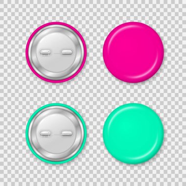 Pinback rozetleri, pin düğmeleri, daire etiketi, broş.