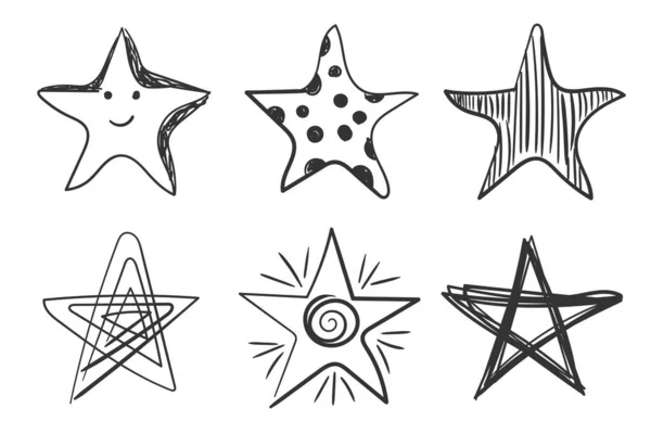 Estrella de estilo garabato dibujado a mano, dibujo garabato. — Archivo Imágenes Vectoriales