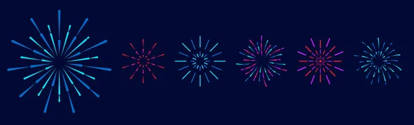 Firework Celebrations New Year Festival Fireworks Set Design Element Holidays — Vetor de Stock