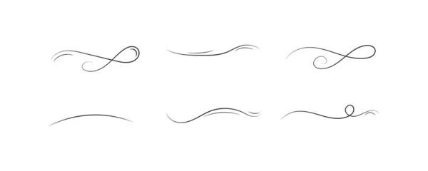Enfeite Redemoinho Conjunto Linhas Fronteiras Louros Doodles Desenhados Mão Elementos — Fotografia de Stock
