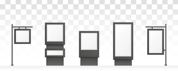 透明背景に隔離されたデジタルサイネージ 長方形 ラウンド 楕円形の看板ライトボックスの看板 広告にモックアップ — ストック写真