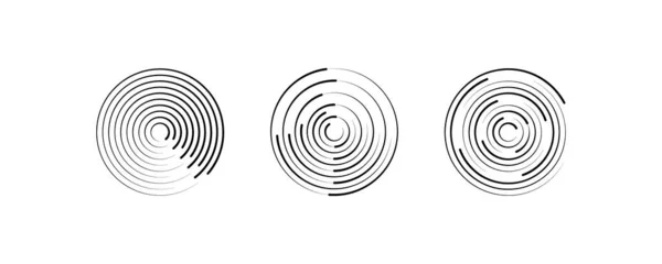 Set Aus Schwarzen Dicken Halbtongepunkteten Geschwindigkeitslinien Geschwindigkeitslinien Kreisform Geometrische Kunst — Stockfoto