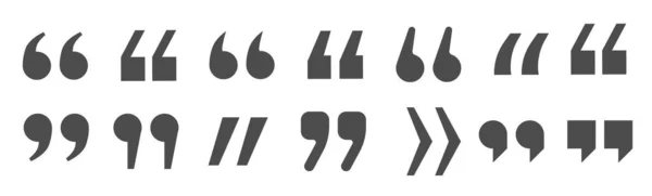 Quotemarks Outline Speech Marks Inverted Commas Talking Marks Set Talk — Image vectorielle