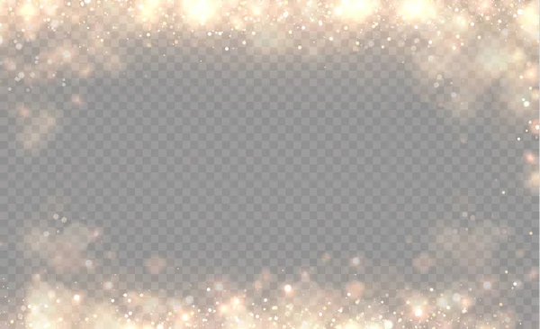 Fond Noël Poussière Brillante Confettis Bokeh Dorés Lumières Scintillantes Noël — Image vectorielle