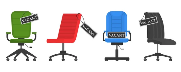 Vacant Workplace White Background Open Vacancy Position Cartoon Office Desk — Stock vektor