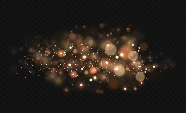 Xmas Background Shining Dust Christmas Glowing Golden Bokeh Confetti Sparkle — ストックベクタ