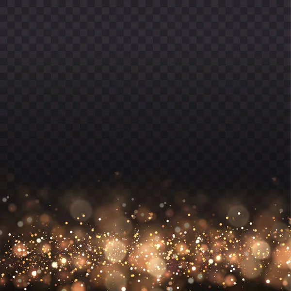 Xmas Background Shining Dust Christmas Glowing Golden Bokeh Confetti Sparkle — ストックベクタ