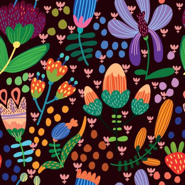  çiçek cute seamless modeli.