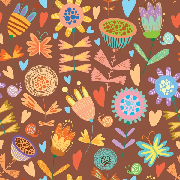 Floral mignon motif sans couture . — Image vectorielle