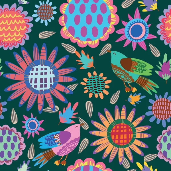 Floral cute seamless pattern. — Stock Vector