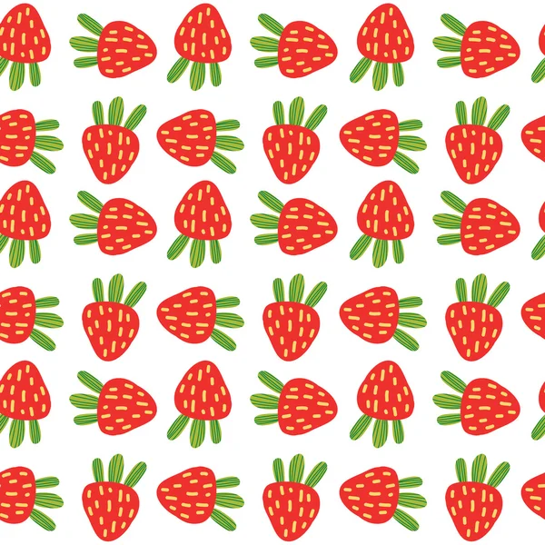 Nahtloses Muster mit Erdbeeren. — Stockvektor
