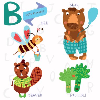 alfabe Tasarım renkli bir tarzda.