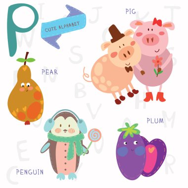 alfabe Tasarım renkli bir tarzda.