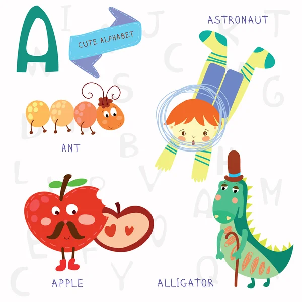 Alphabet design in a colorful style. — Stock Vector