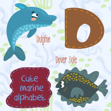 alphabet.marine vektör ayarla.
