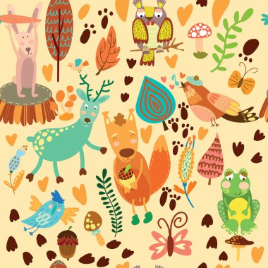 Orman animals.owl,squirre l, geyik, n