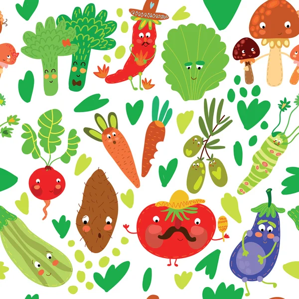 Seamless pattern with vegetables. — Stock Vector