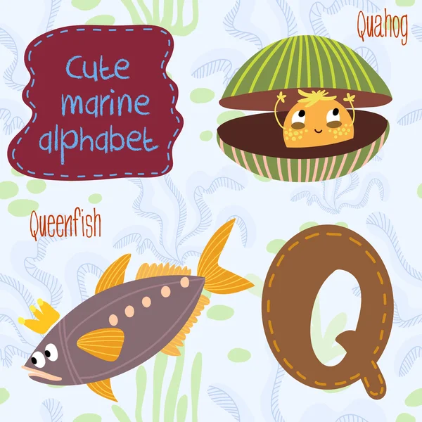 Alphabet.marine conjunto en vector . — Vector de stock