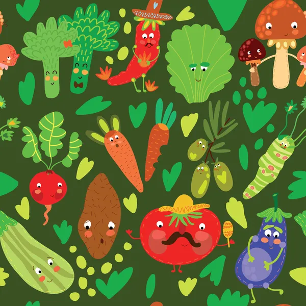 Seamless pattern with vegetables. — Stock Vector