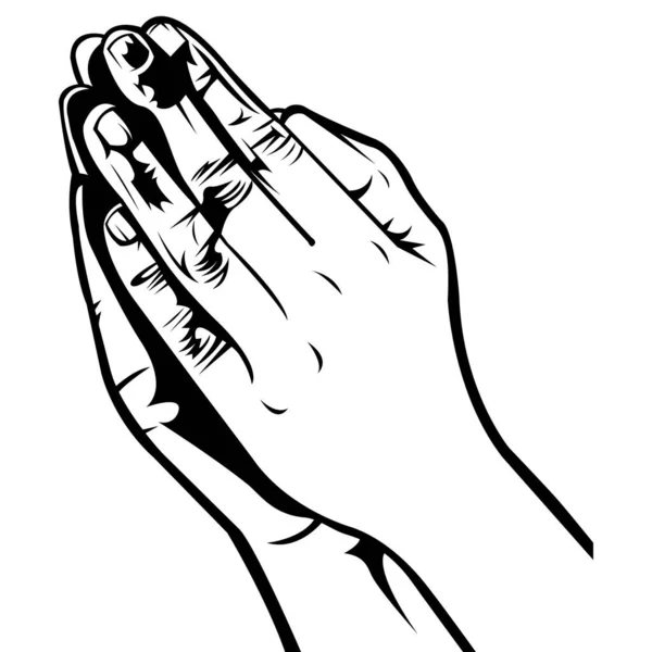 Dua Eden Eller Özür Işareti Bir Şey Için Yalvarıyor Nsan — Stok Vektör