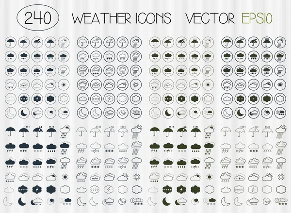 Icônes météo plates . — Image vectorielle