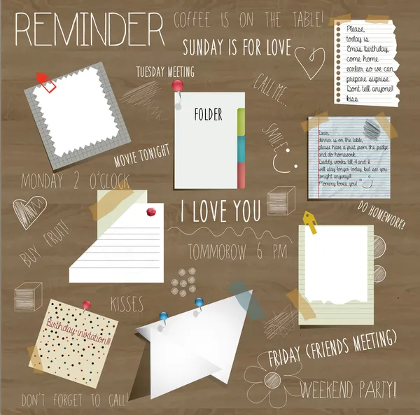 Concept design illustration of reminder wall