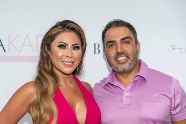 Manna Kadar, Sohrab Tavakoli attend Manna Kadar Celebrity Pink Carpet Celebrating BAZAAR Cover Release 2022 at Hotel Laguna, Laguna Beach, CA on August 9, 2022