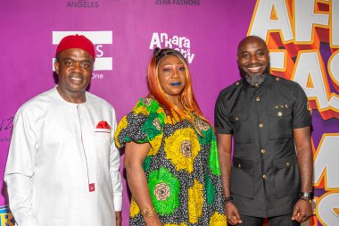 Chike Nweke, Lara Okunubi, Peter Lentini attends Peter Lentini's 13th Annual Ankara Festival - Closing Night at Exchange LA, Los Angeles, CA on September 4, 2022