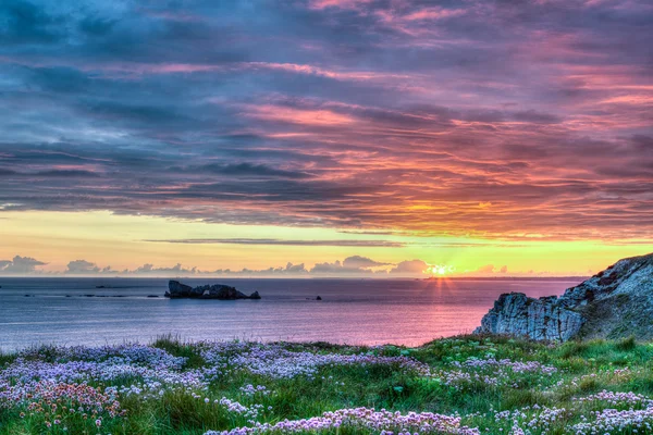 Puesta de sol en Bretaña, Francia — Foto de Stock