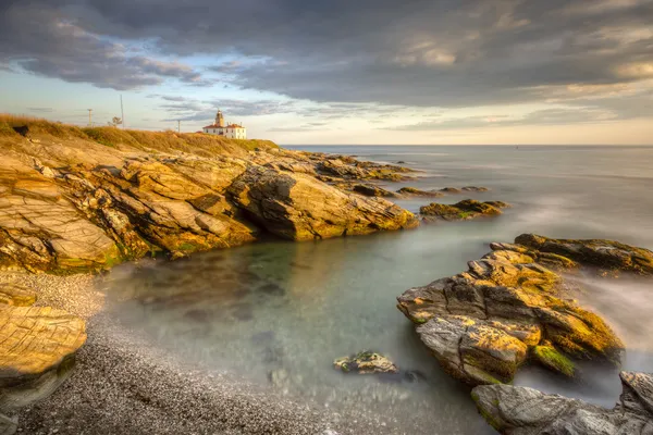 Beavertail Lighthouse at Sunset — Stock Photo, Image