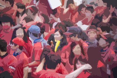 Dünya Kupası Güney Kore'deki sokak tezahürat kalabalık