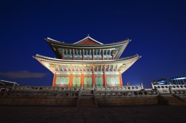 gyeongbokgung Sarayı Güney Kore gece manzarası