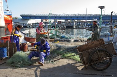 Rıhtımda çalışanları