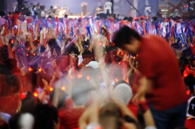 Dünya Kupası Güney Kore'deki sokak tezahürat kalabalık