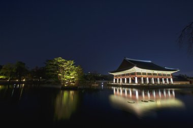 gyeongbokgung Sarayı Güney Kore gece manzarası