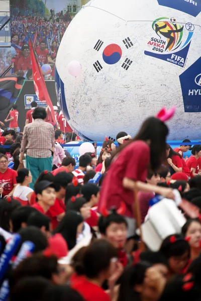 Coppa del Mondo di strada tifo folla in Corea del Sud — Foto Stock