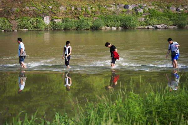 Traditionella festivaler på nongdari bro — Stockfoto